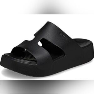 Crocs Women's Black Platform Mules. Brand new